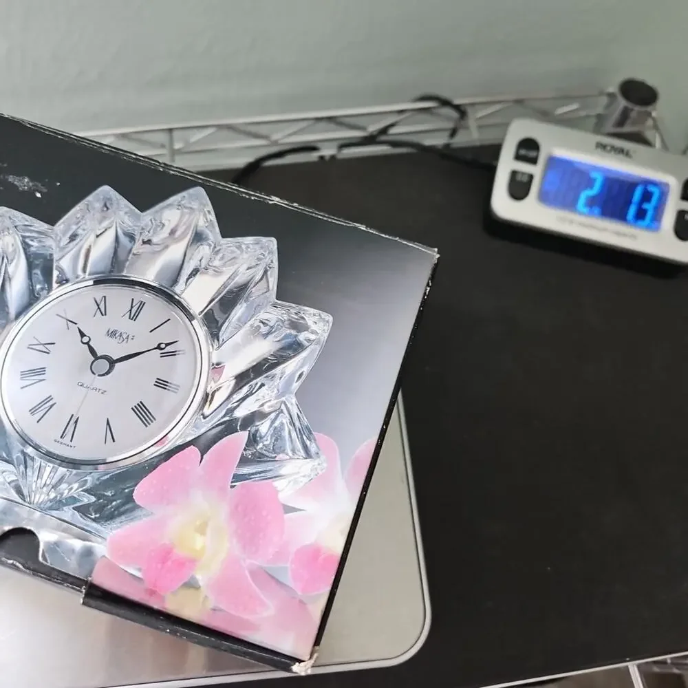 Vintage Mikasa Fleurisse German Made Desk‎ Gift Clock Crystal Quartz